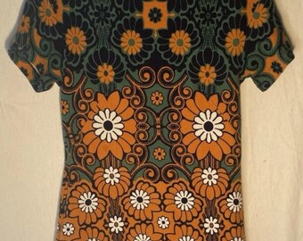 Anthropologie Maeve Floral Mini Shift Dress Small Petite Retro, Vintage, Mod