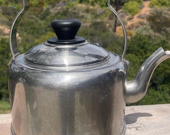 Vintage OTTONI FABBRICA 18/10 Stainless Steel Tea Pot Kettle Manufactured Italy