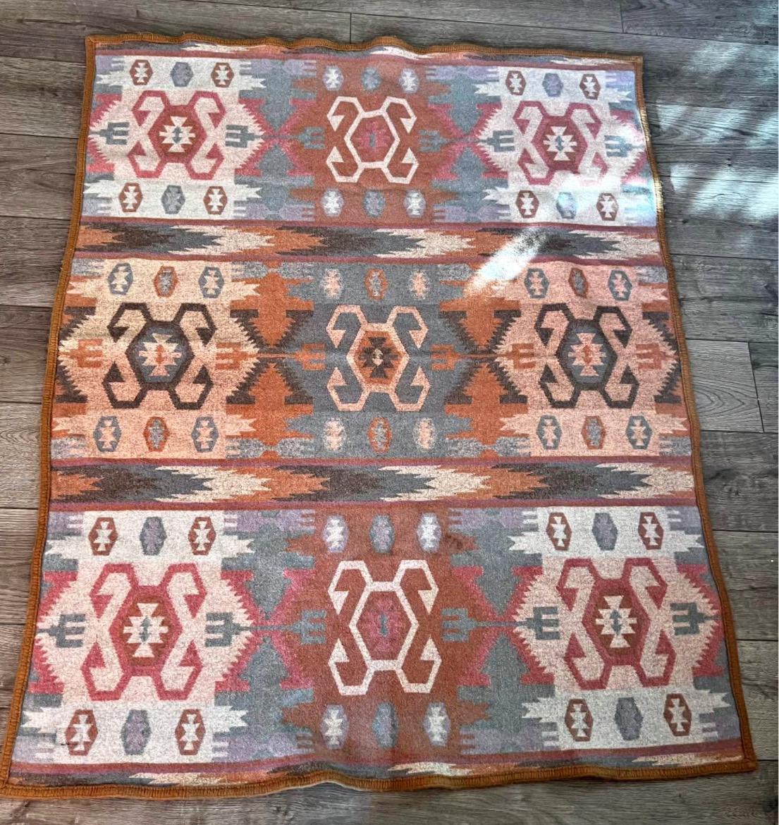 pendleton westland　ウールブランケット Vtg PENDLETON WESTLAND WOVENS Wool Blanket Reversible Throw 55 X