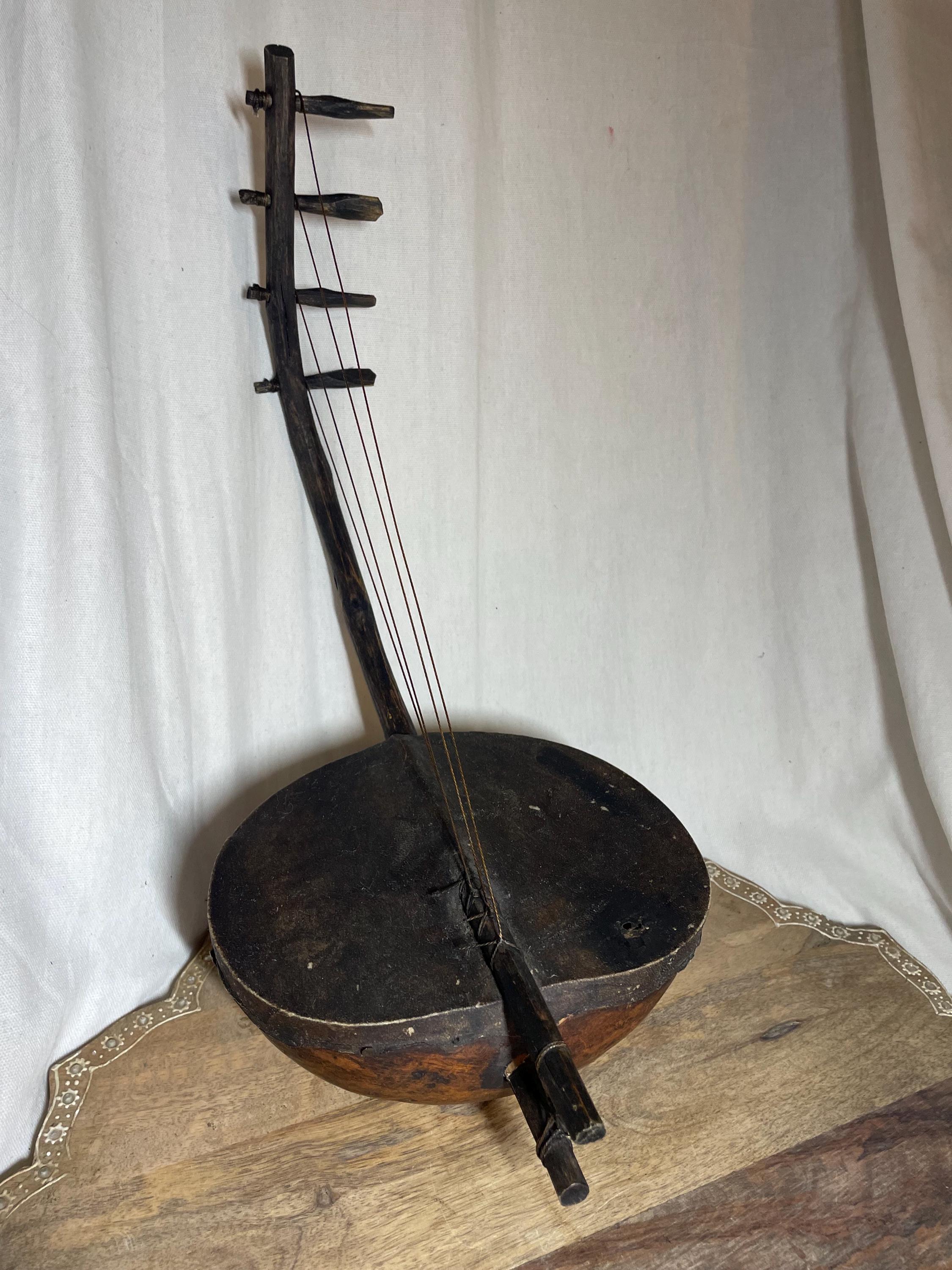 VTG African Adungu 4 String Instrument Arched Bow Harp Gourd READ - Etsy