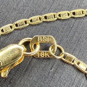 Pulsera Valentino de oro amarillo italiano macizo de 18 quilates, 7 pulgadas de largo, 1,4 mm de ancho. imagen 2