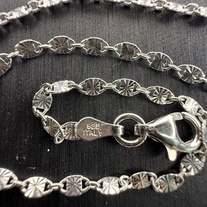 Collana a catena Valentino in argento sterling 925 massiccio italiano, lunga 45 cm (18”) e larga 2,5 mm. immagine 2