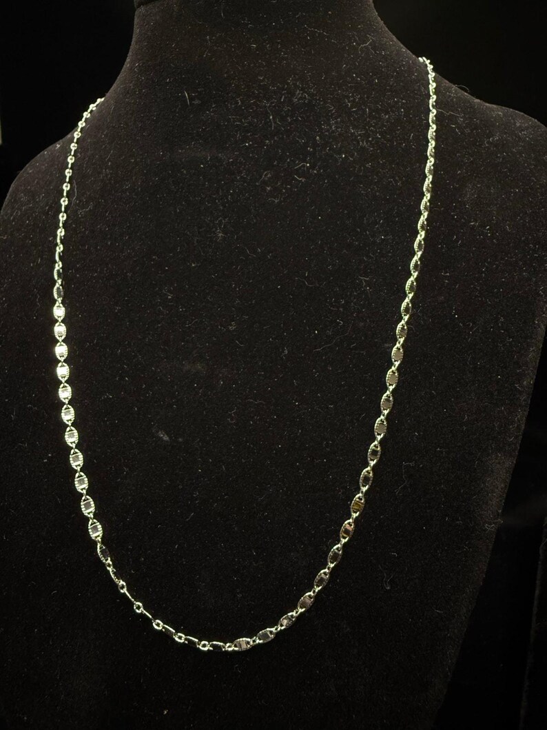 Collana a catena Valentino in argento sterling 925 massiccio italiano, lunga 45 cm (18”) e larga 2,5 mm. immagine 5