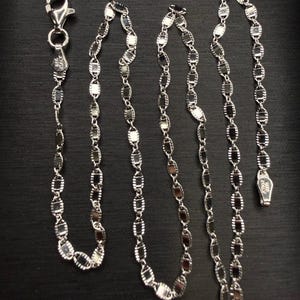 Collana a catena Valentino in argento sterling 925 massiccio italiano, lunga 45 cm (18”) e larga 2,5 mm. immagine 7
