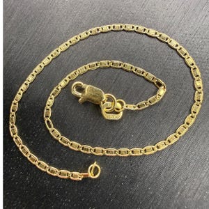 Pulsera Valentino de oro amarillo italiano macizo de 18 quilates, 6,5 pulgadas de largo y 2 mm de ancho. imagen 1