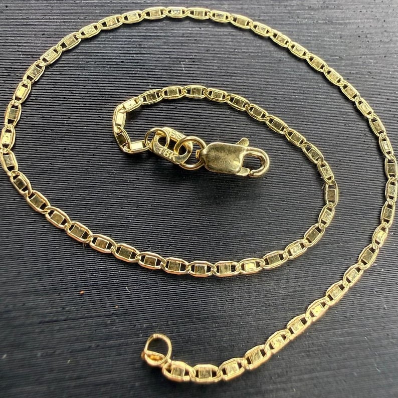 Pulsera Valentino de oro amarillo italiano macizo de 18 quilates, 7 pulgadas de largo, 1,4 mm de ancho. imagen 1