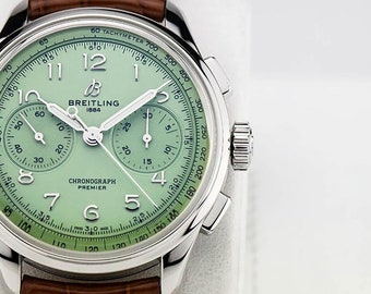 BREITLING Premier chronograaf handopwindbaar horloge met groene wijzerplaat