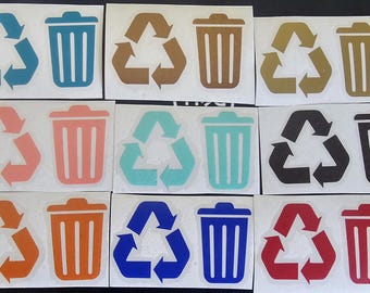 Recycle and Trash Symbol Decal Sticker Die  Vinyl Decals Stickers