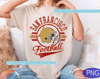 San Francisco Football png, Fußball PNG, Fußball PNG für Hemd, San Francisco png, Spieltag Fußball, Retro Fußball, Vintage Fußball PNG