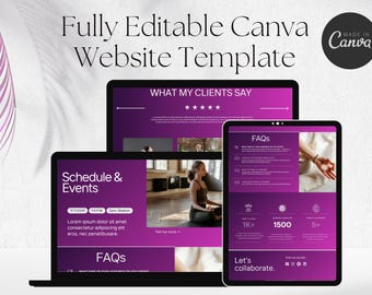 Yoga Canva Website Template | Wellness Coach Website (Digital Download)