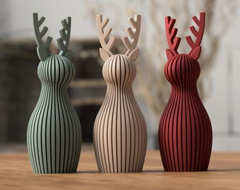 Christmas Reindeer | Minimalist Holiday Decor | 3d printed