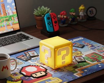 Super Mario Question Block LED Desk Lamp – Gaming Decor