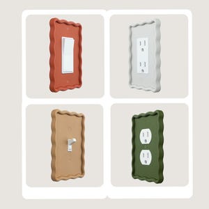Wavy Light Switch Cover: Wavy decoration fits Toggle Rocker Duplex Outlet