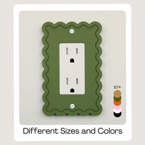 Wavy 3D-Printed Light Switch Cover - Danish Pastel Boho Decor fits Toggle Rocker Duplex