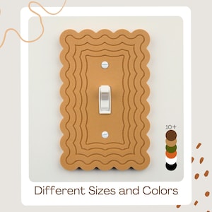 Scalloped Wavy Light Switch Cover: Boho Modern Home Decor fits Toggle Rocker Duplex Outlet
