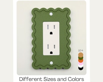 Wavy 3D-Printed Light Switch Cover - Danish Pastel Boho Decor fits Toggle Rocker Duplex