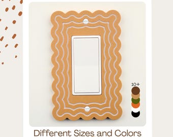 Scalloped Wavy Light Switch Cover: Modern Minimalist Home Accent fits Toggle Rocker Duplex