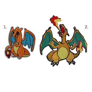 Pokemon Iron On Patch | CHARIZARD Patch Embroidered | DIY Shirt Jacket Backpack | Gift | Custom clothing