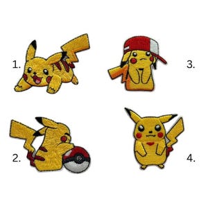 Pokemon Iron On Patch | Pikachu Patch Embroidered | DIY Shirt Jacket Backpack | Gift | Custom clothing