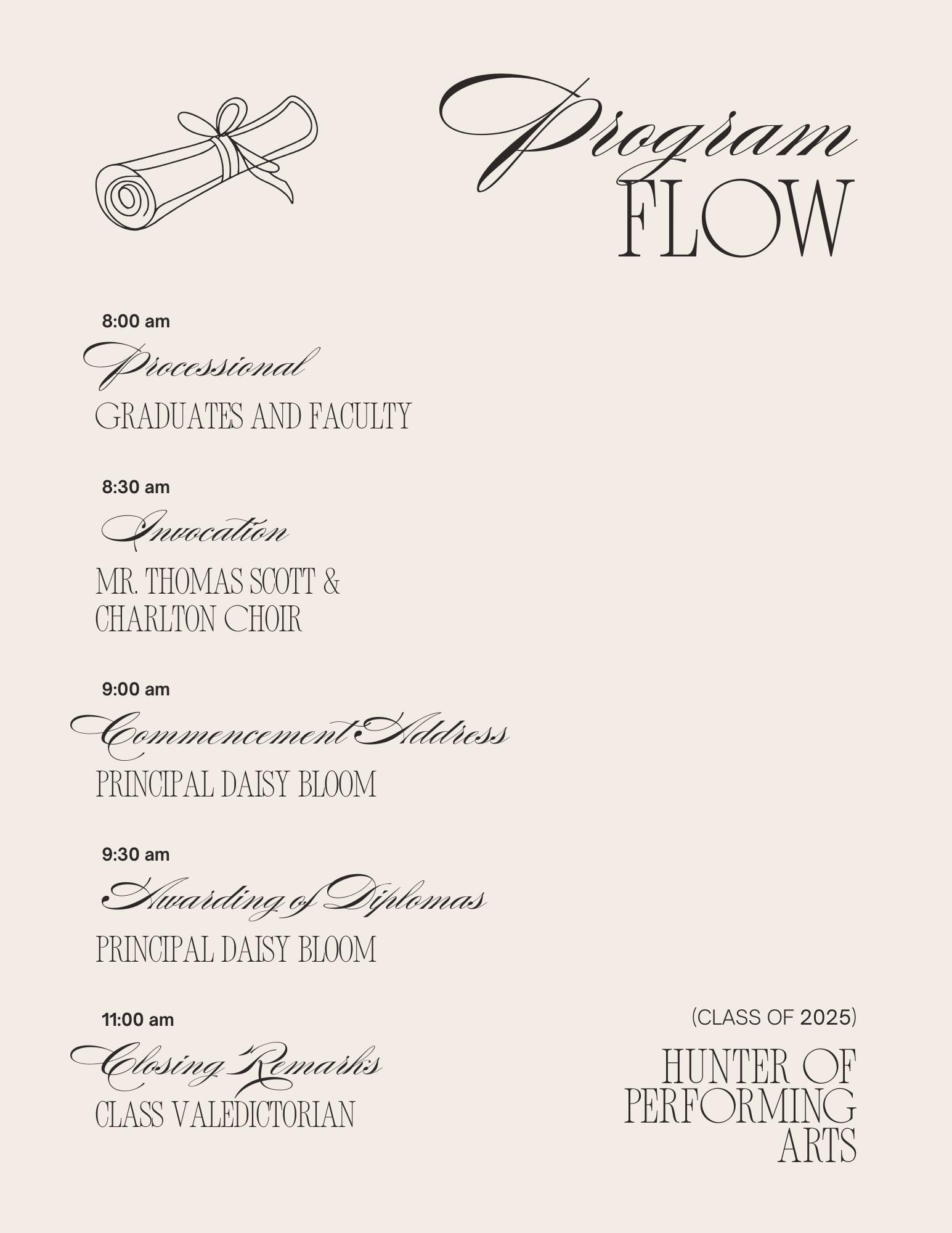 Editable Graduation Invitation & Program | Modern Photo Card (canva ...