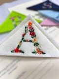 Personalized Corner Bookmark, Initial Letter Embroidered Book Mark, Bookish Gift For Women product logo