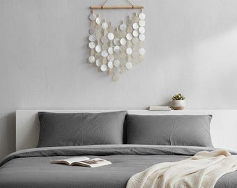 Minimalist handmade bedroom capiz wall hanging decor