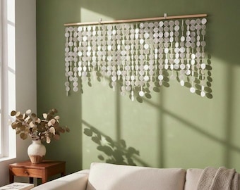 Custom order capiz wall hanging decor, handmade shell wall art : bedroom wall hanging