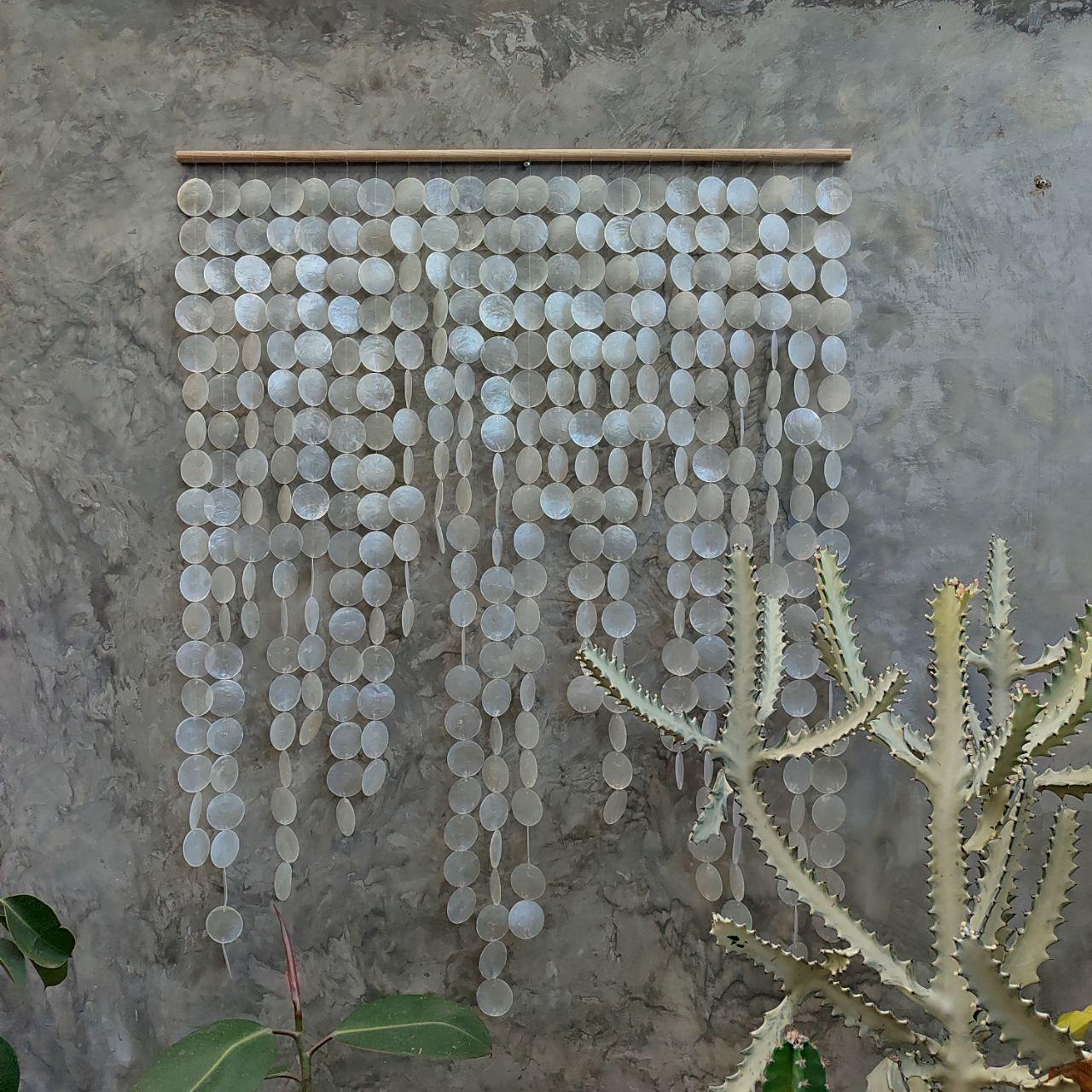 Handmade Capiz Shell Wall Hanging, Boho Coastal Decor for Bedroom ...