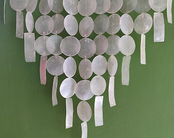 Capiz Shell Wall Hanging: Capiz Wall Art for Boho Decor and Tropical Decor