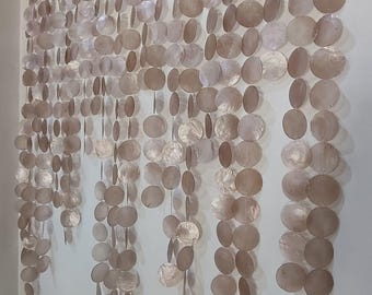 Brown Capiz Shell Wall Hanging, Coastal Decor
