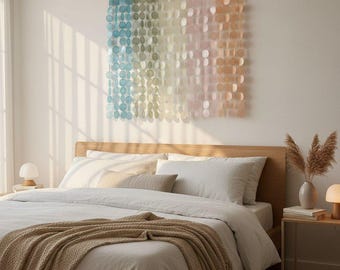 Ecofriendly handmade capiz wall hanging : boho and coastal capiz wall art