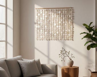 Capiz Shell Wall Hanging: Natural White Shell Art Decor
