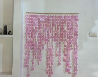 Handmade Capiz Shell Wall Hanging, Boho Coastal Decor