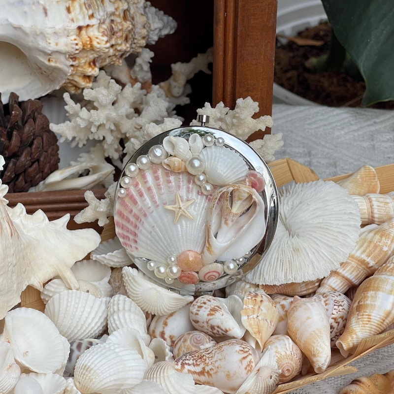 Shell Compact Mirrior Seashell Ocean Mirrors - Etsy UK
