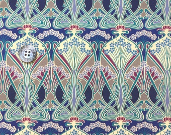 Liberty Tana Lawn fabric 'Ianthe' - 16" wide x 19" (42cm x 48cm) - blue, sand, violet