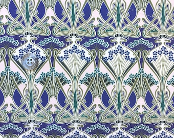 Liberty Tana Lawn fabric 'Ianthe' - 16" wide x 19" (42cm x 48cm) - blue, green, pale pink