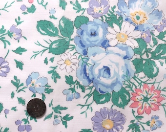 Vintage Liberty Tana Lawn fabric 'Rose Ellen' - 34" (86cm) wide x 8" (20cm) increments - blue, green