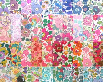 20 Liberty Lawn fabric 5'' Charm SQUARES - 'Betsy Love #55'