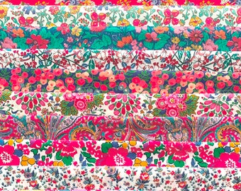 10 Vintage Liberty Tana Lawn fabric PIECES - each minimum 5'' x 5'' - 'VERY VINTAGE #26'