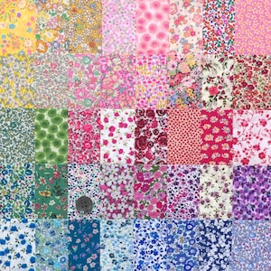 20 Liberty Lawn fabric PIECES - each minimum 5'' x 5''  - 'TINY FLORALS' #52