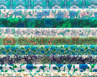 10 pièces de tissu Liberty Tana Lawn vintage - chacune au moins 5 x 5 po. - « VERY VINTAGE #27 »