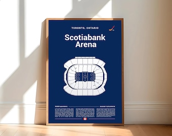 Scotiabank Arena Stadium Print, Mid Century Modern Hockey Poster, Sports Bedroom Art, Minimalist Office Wall Art
