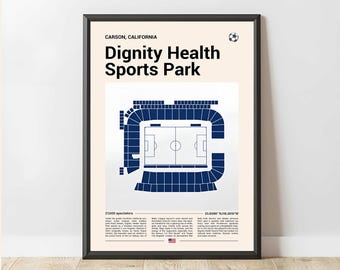 Dignity Health Sports Park, Football Stadium Print, Stadium Poster, Gift Poster, Stadium Soccer Poster, Sports Wall Art, Soccer Fan Gift