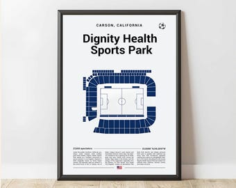 Dignity Health Sports Park, Football Stadium Print, Stadium Poster, Gift Poster, Stadium Soccer Poster, Sports Wall Art, Soccer Fan Gift