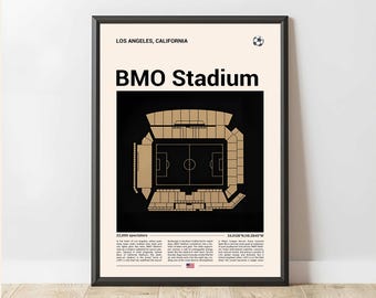 BMO Stadium, Football Stadium Print, Stadium Poster, Gift Poster, Stadium Soccer Poster, Sports Wall Art, Soccer Fan Gift
