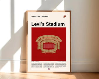Levi's stadionprint, stadioncadeauposter, moderne voetbalposter uit het midden van de eeuw, poster sportslaapkamer, minimalistische kantoormuurkunst