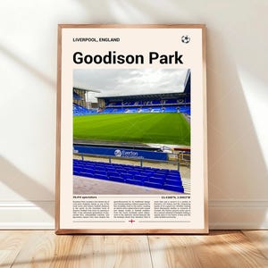 Goodison Park Poster, Stadium image Print, Mid Century Modern Soccer Poster, Stadium Wall Art, Minimalist Office Wall Art