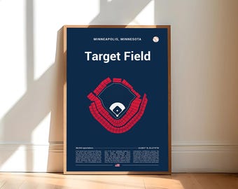 Doelveld stadion print, stadion cadeau poster, moderne honkbal poster halverwege de eeuw, sport slaapkamer posters, minimalistische kantoormuurkunst