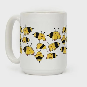 Taza de café con diseño de abeja Boobees, divertida y adorable, de cerámica brillante, de 325 ml y 400 ml, ideal como regalo para amigos, compañeros de trabajo o ella.