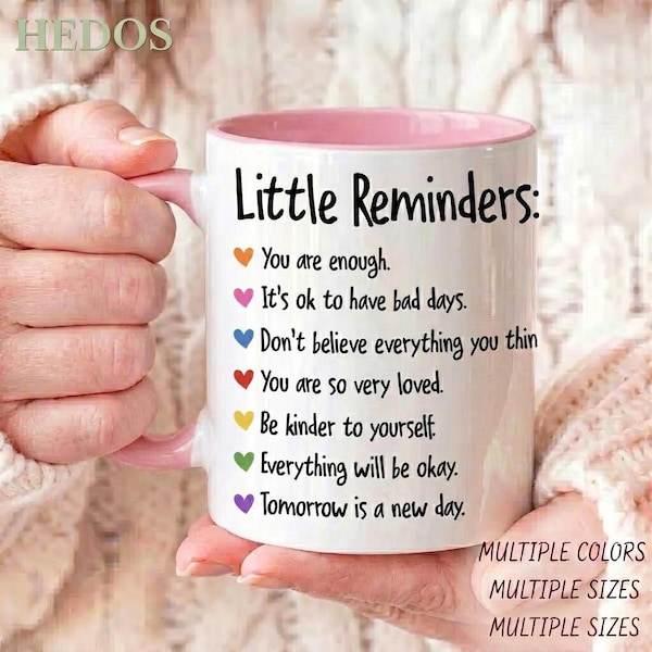 Kleine Erinnerungs-Gesundheitstasse, tägliche Affirmations-Kaffeetasse, Selbstpflege-Geschenk für ihre beste Freundin, Therapeut-Berater-Ermutigung